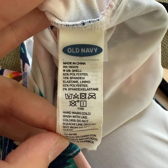 Old Navy Square Neck Pink and Yellow Floral One Piece Swimsuit - Picture 7 of 10